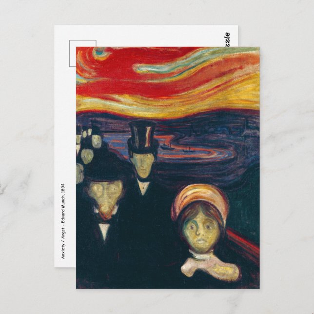 Carte Postale Edvard Munch - Anxiété (Devant / Derrière)