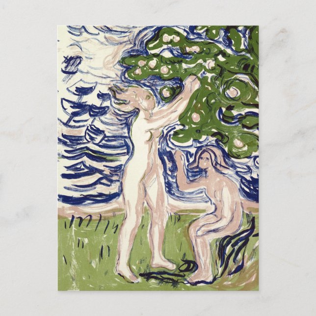 Carte Postale Edvard Munch Girls Picking Apples (Devant)