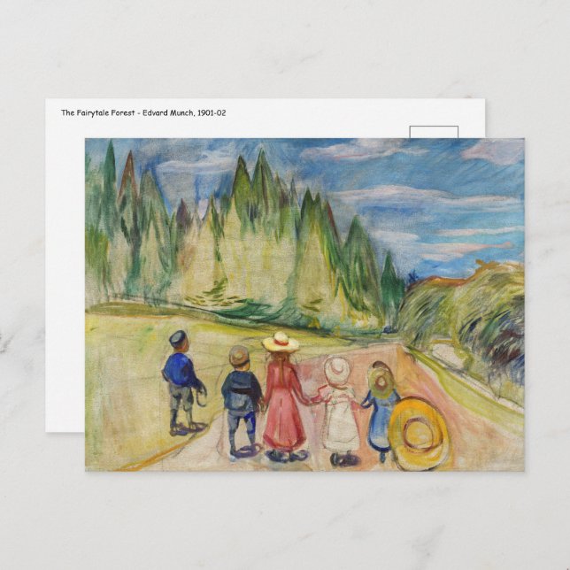 Carte Postale Edvard Munch - La Forêt de Contes de Fées (Devant / Derrière)