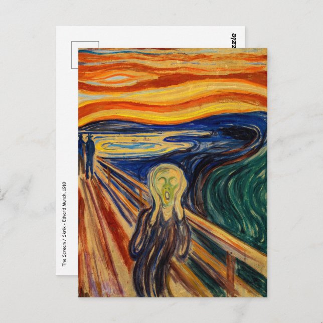 Carte Postale Edvard Munch - Le cri 1910 (Devant / Derrière)