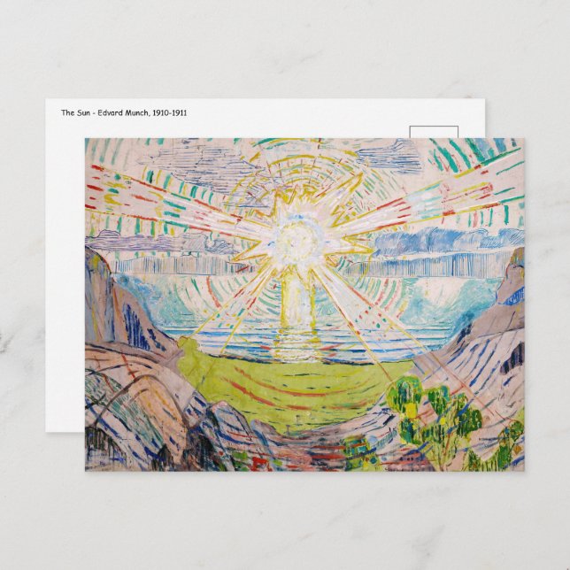 Carte Postale Edvard Munch - Le Soleil 1910 (Devant / Derrière)