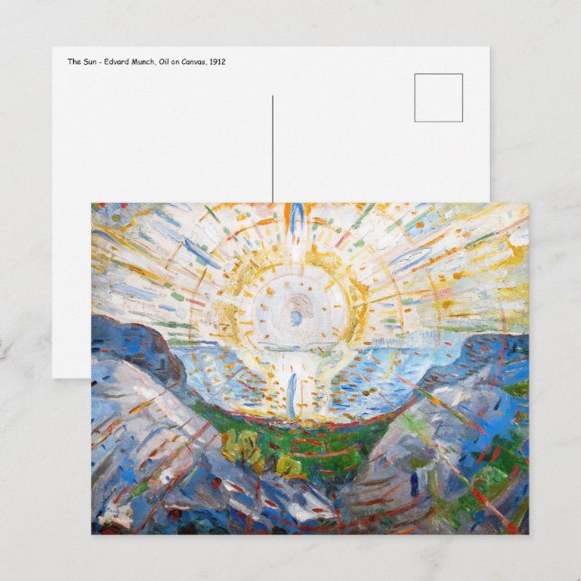 Carte Postale Edvard Munch - Le Soleil 1912 (Devant / Derrière)