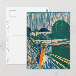 Carte Postale Edvard Munch - Les Filles sur le Pont, Lithographi