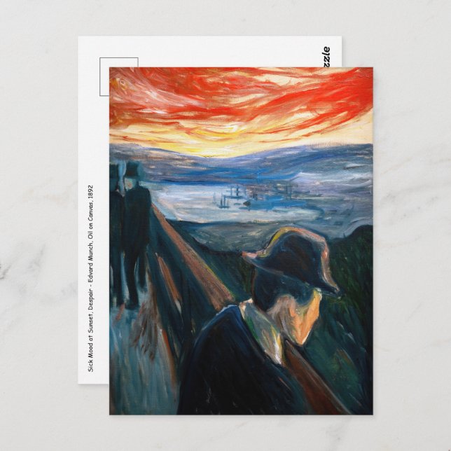 Carte Postale Edvard Munch - Maladie d'humeur au coucher du sole (Devant / Derrière)