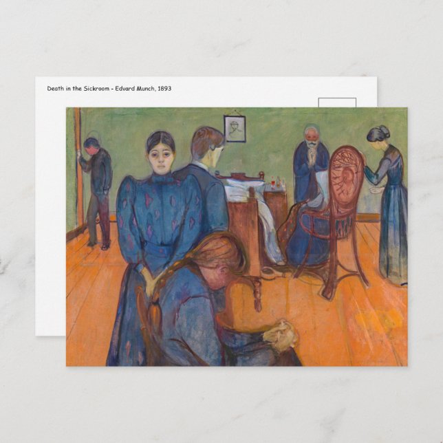 Carte Postale Edvard Munch - Mort dans la salle de tests v2 (Devant / Derrière)