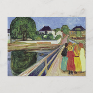 Carte Postale Edvard Munch Peinture Filles sur le pont (environ