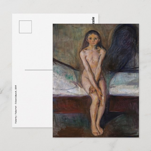 Carte Postale Edvard Munch - Puberté (Devant / Derrière)