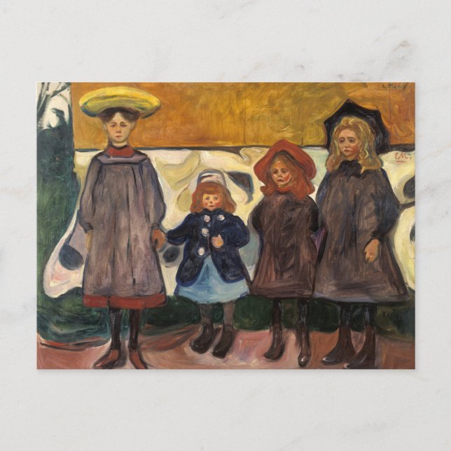 Carte Postale Edvard Munch - Quatre filles à Asgardstrand (Devant)