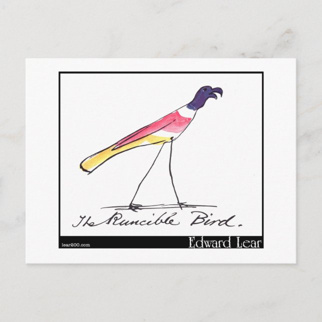 Carte Postale Edward Lear et ses oiseaux ramenés (Devant)