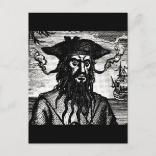 Carte Postale Edward Teach Portrait