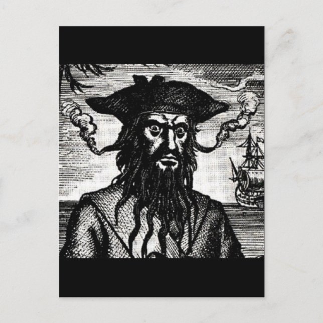 Carte Postale Edward Teach Portrait (Devant)