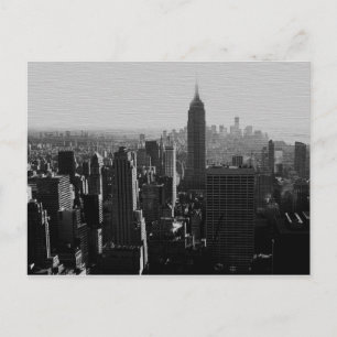 Carte Postale Effet Bois noir et blanc NYC