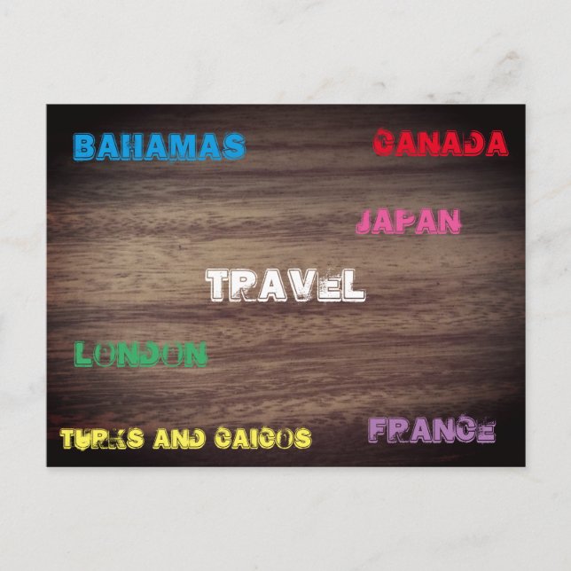 Carte Postale Effet Bois Voyage (Devant)