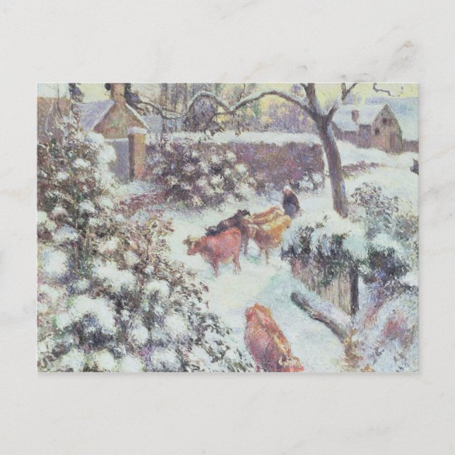Carte Postale Effet de Neige a Montfoucault, 1882 (Devant)