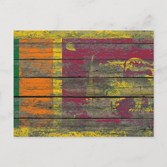 Carte Postale Effet du drapeau du Sri Lanka sur les panneaux de  (Devant)