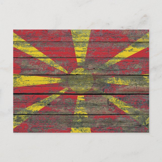Carte Postale Effet du drapeau macédonien sur les panneaux de bo (Devant)