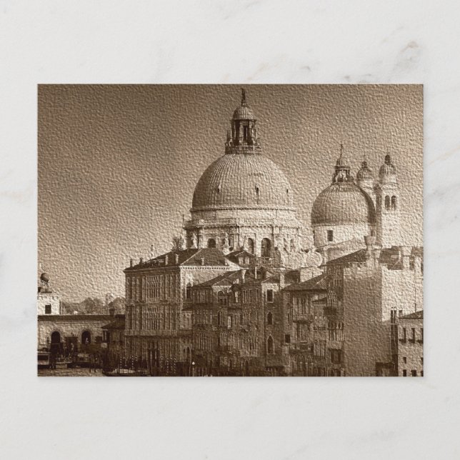 Carte Postale Effet Papier Sepia Venise Grand Canal (Devant)