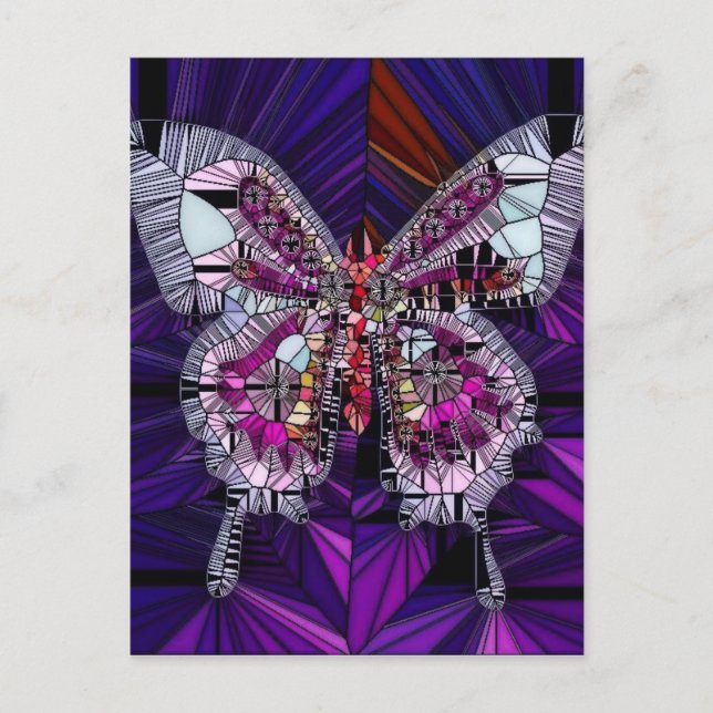 Carte Postale Effet papillon royal - Sapphire & Amethyst (Devant)