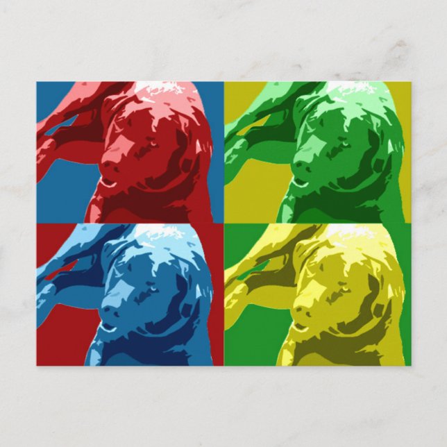 Carte Postale Effet pop art Labrador ! (Devant)
