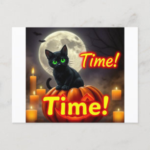 Carte postale éffrayant Black Cat Halloween
