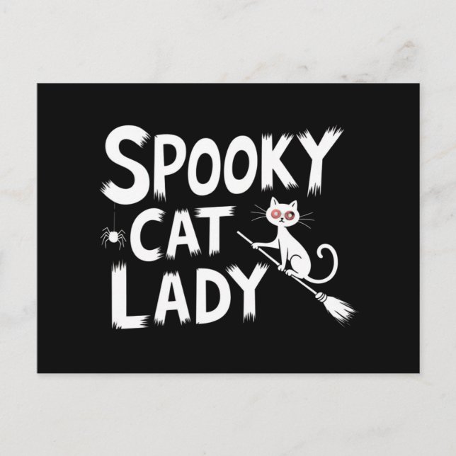 Carte Postale Éffrayant Chat Maman Éffrayante Chat Dame Hallowee (Devant)