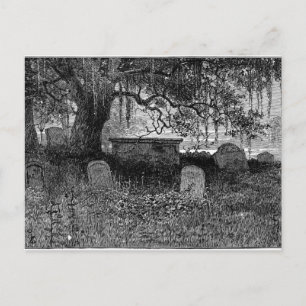 Carte Postale Éffrayant cimetière d'Halloween