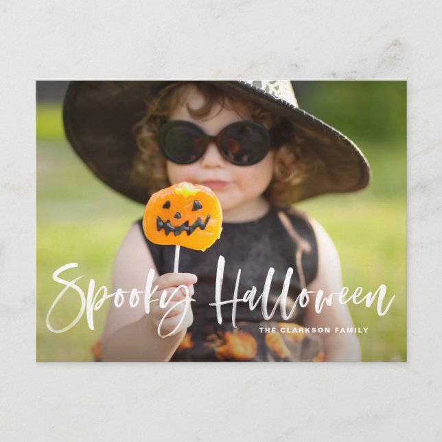 Carte Postale Éffrayant Halloween Brush Letters photo Halloween (Devant)