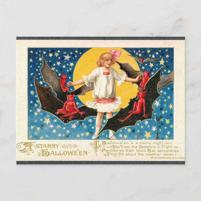 Carte postale éffrayant Halloween Vintage (Devant)