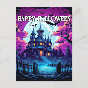 Carte Postale Éffrayant Maison ancienne hantée Halloween