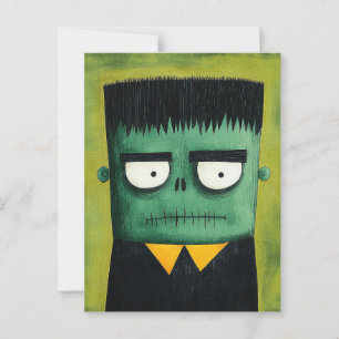 Carte Postale Éffrayante Cute Frankenstein Monster Halloween