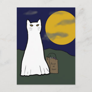 Carte postale éffrayante Trick ou Treat Kitty