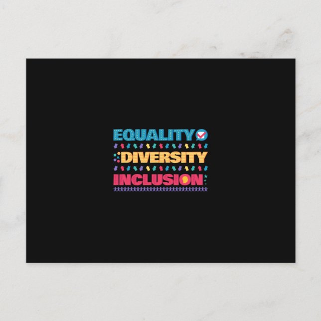 Carte Postale Égalité diversité inclusion (Devant)