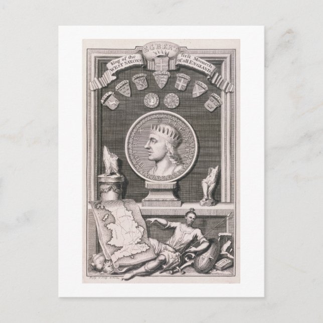 Carte Postale Egbert (d.839) Roi des Saxons Occidentaux, Premièr (Devant)