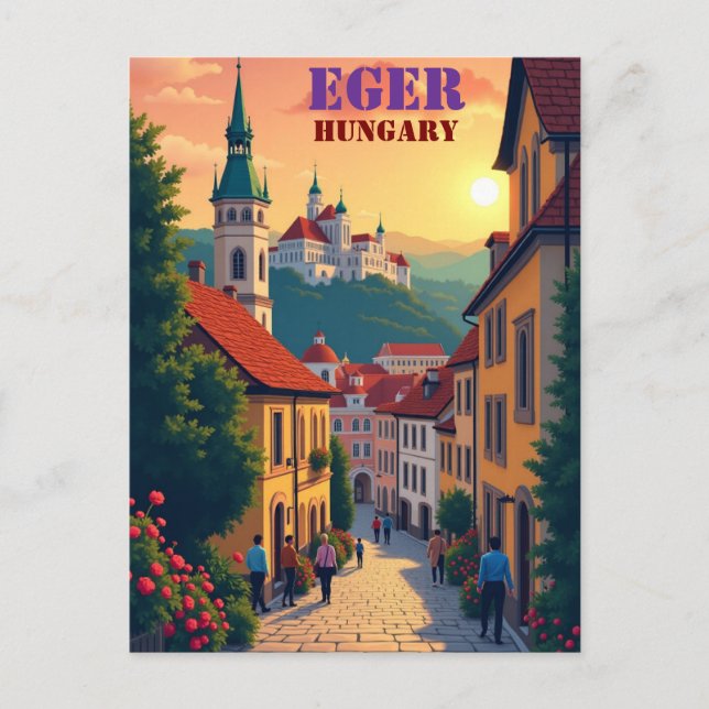 Carte postale Eger, Hongrie - Château historique e (Devant)
