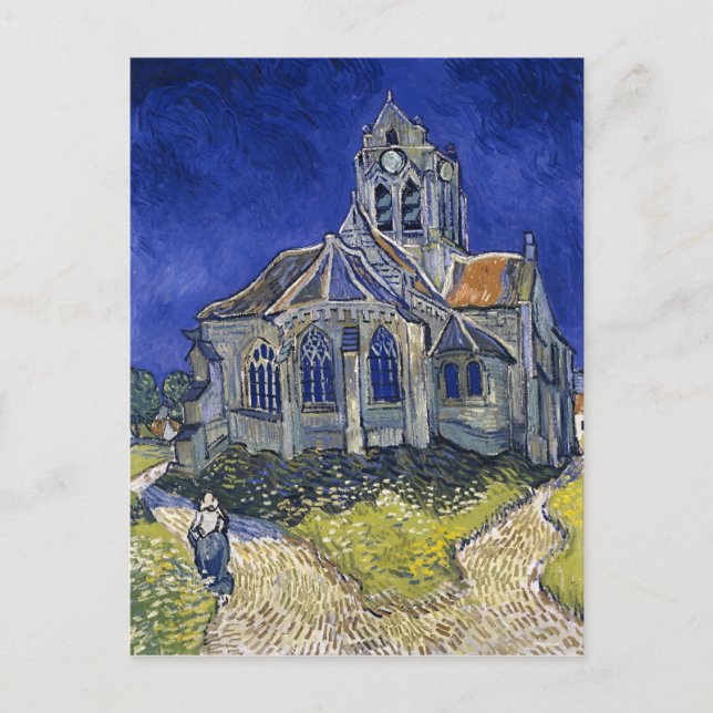 Carte Postale Église à Auvers par Van Gogh Peinture Art (Devant)