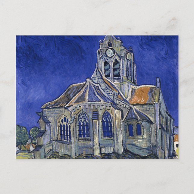 Carte Postale Église à Auvers par Van Gogh Peinture Art (Devant)