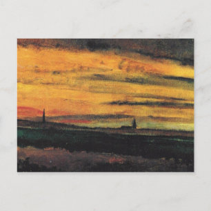 Carte Postale Église à Twilight Van Gogh Art