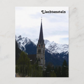 Carte Postale Église à Vaduz, Liechtenstein