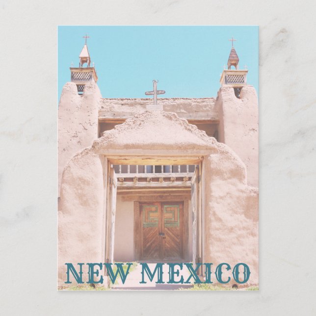 Carte Postale Église Adobe de New Mexico (Devant)