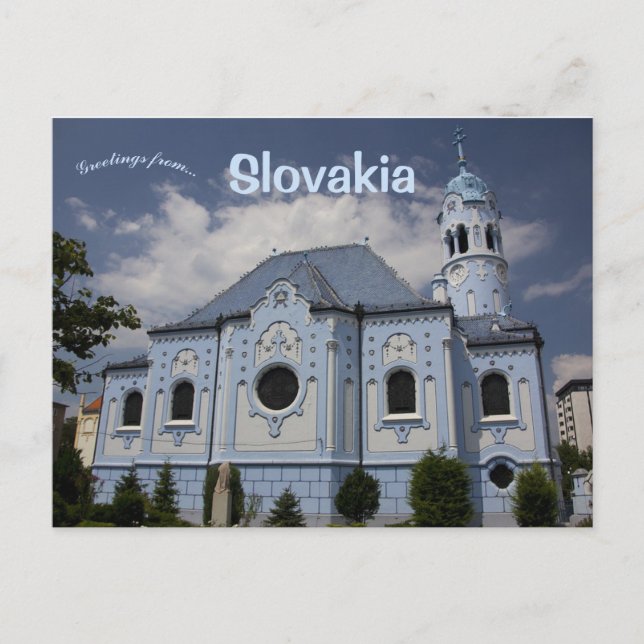 Carte Postale Eglise Bleue Sainte Elisabeth Bratislava Slovaquie (Devant)