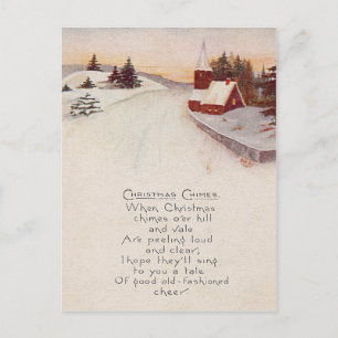 Carte Postale Église Chrétienne Neige Hiver