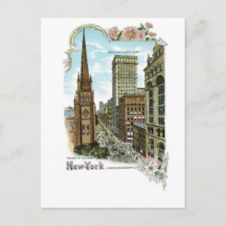 Carte Postale Eglise de la Trinité. New York, Lower Broadway