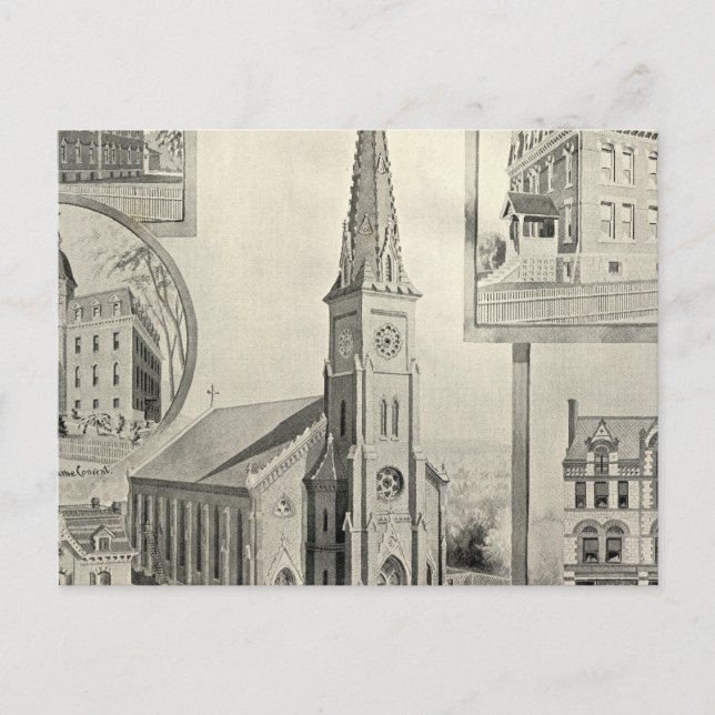 Carte Postale Église de l'Immaculée Conception, Waterbury (Devant)
