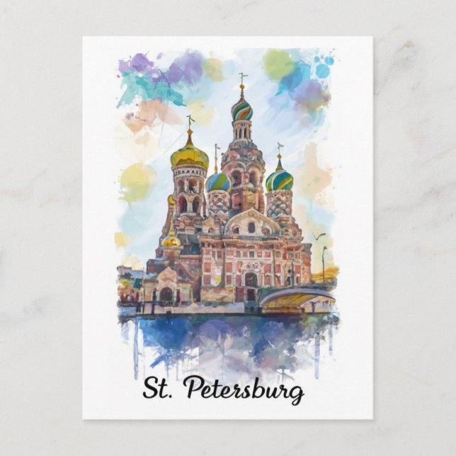 Carte Postale Église de Saint-Pétersbourg Russie (Devant)