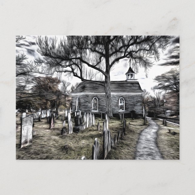 Carte Postale Église de Sleepy Hollow Art (Devant)