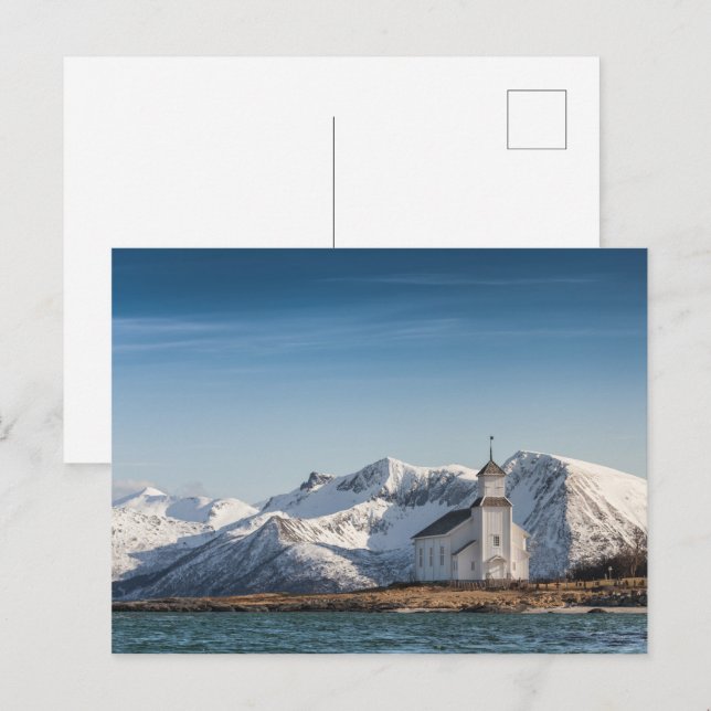 Carte Postale Église des îles Lofoten (Devant / Derrière)