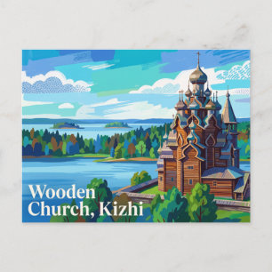 Carte Postale Église en bois, Kizhi Russie