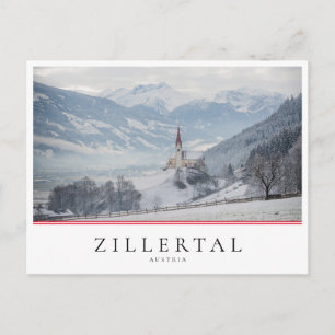 Carte Postale Eglise en hiver à Zillertal en Autriche