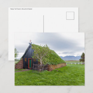 Carte Postale Église en tourbe de Vidimyri dans le nord de l'Isl