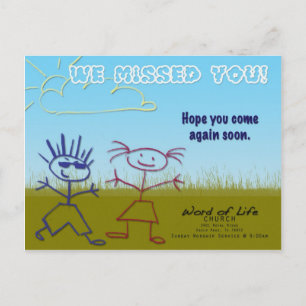 Carte postale Église-Enfants